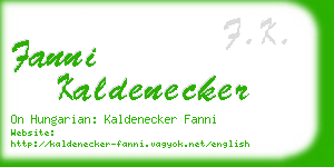 fanni kaldenecker business card